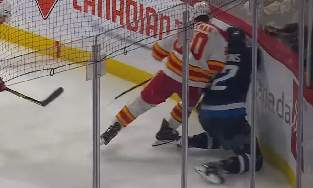 Blake Coleman hit Jansen Harkins