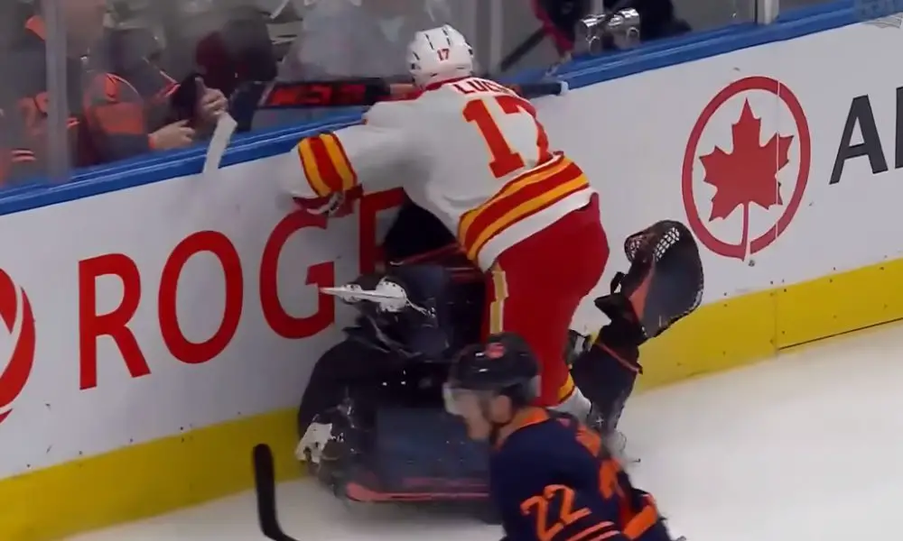 Milan Lucic hit Mike Smith