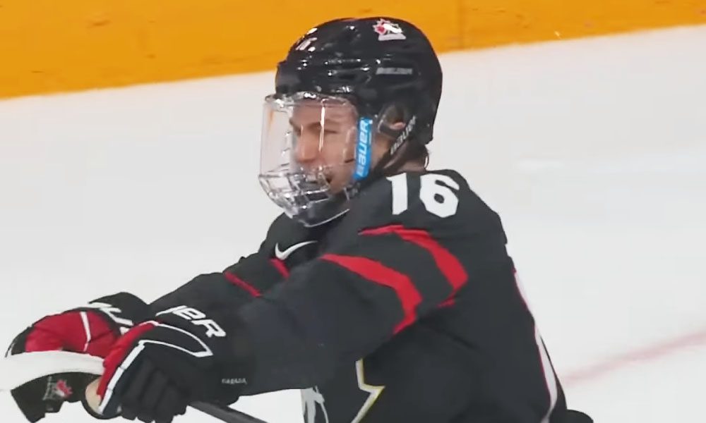 Connor Bedard Team Canada goal